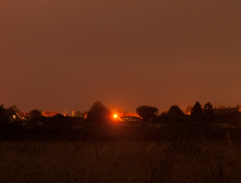 Early sunset over Housing Estate - British Wintertime